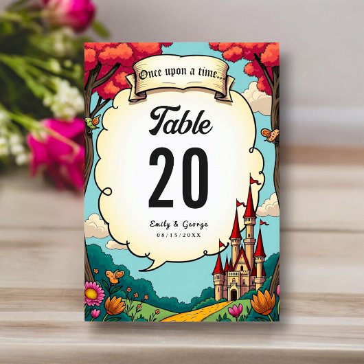 Numéro De Table Château de forêt enchantée Fairytale Mariage