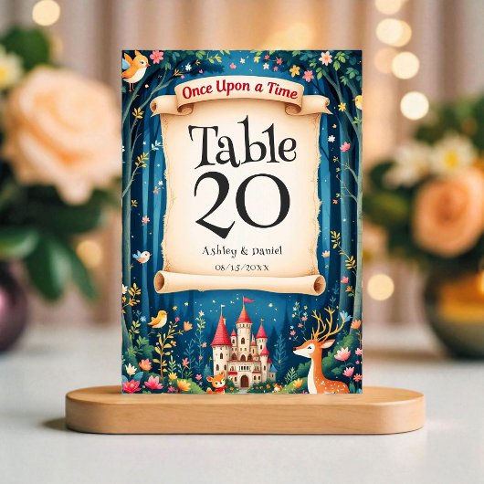 Numéro De Table Château forestier enchanté Fairytale Mariage