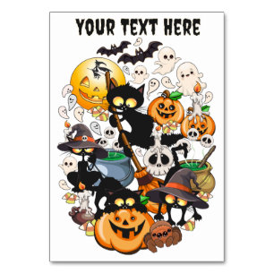 Numéro De Table Chats drôles de Halloween Fête