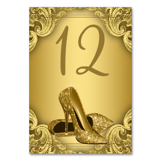 Numéro de table chaussure à talon haut en or (Par défaut)
