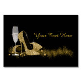 Numéro De Table Chaussure haute talon noir et or (Dos)