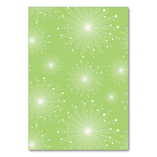 Numéro De Table Chaux Vert Blanc Sunbursts Starburst Tableau Numér (Dos)