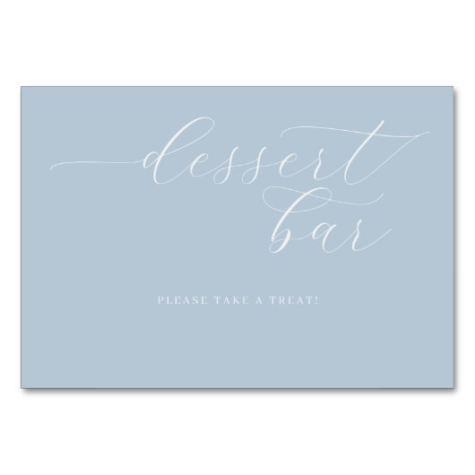 Numéro De Table Cheerful Blue Cursive Dessert Bar Sign (Devant)