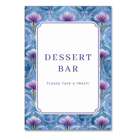 Numéro De Table Cheerful Blue Floral Border (Par défaut)