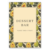 Numéro De Table Cheerful Green Avocado Illustration Border (Dos)