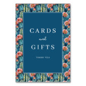 Numéro De Table Cheerful Navy Botanical Cactus Border (Dos)