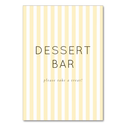 Numéro De Table Cheerful Neutral Dessert Bar Sign (Par défaut)