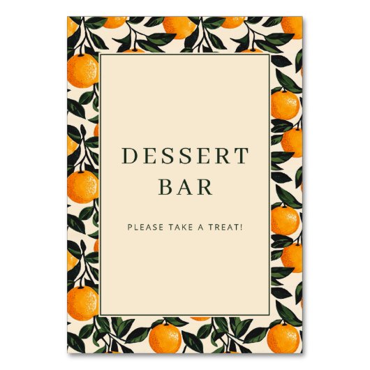 Numéro De Table Cheerful Orange Citrus Border (Par défaut)