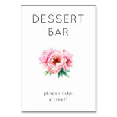 Numéro De Table Cheerful Pink Floral Dessert Sign (Dos)
