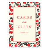 Numéro De Table Cheerful Red Cherry Whimsical Border (Dos)