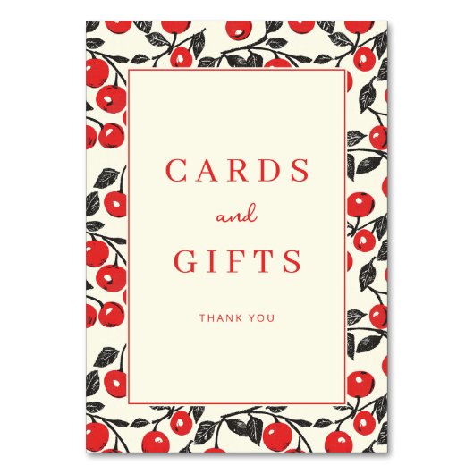 Numéro De Table Cheerful Red Cherry Whimsical Border (Par défaut)