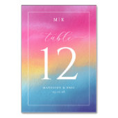 Numéro De Table Cheerful Watercolor Gradient Table Number (Dos)