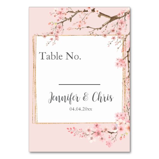 Numéro De Table Cherry Blossom Mariage (Par défaut)