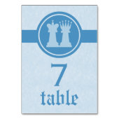 Numéro De Table Chess King and Queen Wedding Table Card, Blue (Dos)