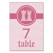 Numéro De Table Chess King and Queen Wedding Table Card, Pink (Par défaut)