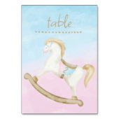 Numéro De Table Cheval Rocking Bleu rose Genre Bébé (Dos)