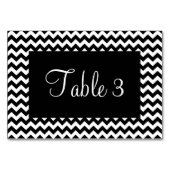 Numéro De Table Chevron noir et blanc numéroté (Devant)