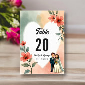 Numéro De Table Chic Aquarelle Floral Dusty Bride Mariage de chamb