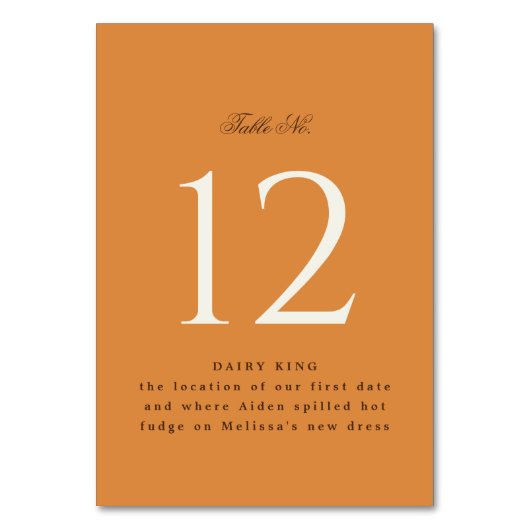 Numéro De Table Chic Citrouille Orange Event Table Tente Sign (Par défaut)