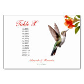 Numéro De Table Chic colibri et Mariage de fleurs orange (Dos)