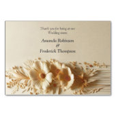 Numéro De Table Chic, Elegant Crèmes & cuir texture fleur look (Dos)