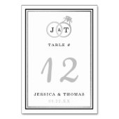Numéro De Table Chic Faux Argent Huile Monogramme Mariage Cercles (Par défaut)