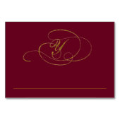 Numéro De Table Chic Faux Gold Foil Mariage Place Card - Y (Dos)