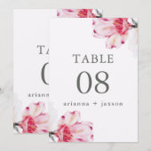 Numéro de table Chic Floral Mariage (Devant / Derrière)