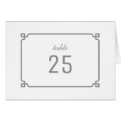 Numéro de table chic gris déco (Devant horizontal)