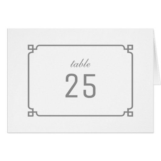 Numéro de table chic gris déco (Devant horizontal)