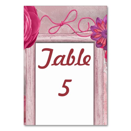 Numéro De Table Chic mauve (Dos)