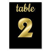 Numéro De Table Chic Métallo Noir Table Numéro 2 (Dos)