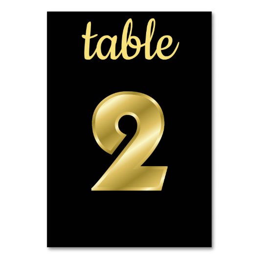 Numéro De Table Chic Métallo Noir Table Numéro 2 (Par défaut)