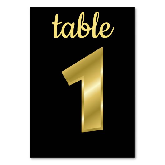 Numéro De Table Chic Métallo Or Noir Table Numéro1 (Par défaut)