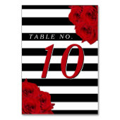 Numéro De Table Chic Moderne Luxe Mariage Collection - Roses rouge (Par défaut)