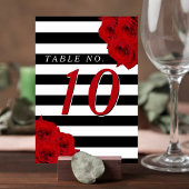 Numéro De Table Chic Moderne Luxe Mariage Collection - Roses rouge