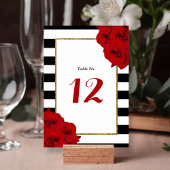 Numéro De Table Chic Moderne Luxe Mariage Collection - Roses rouge