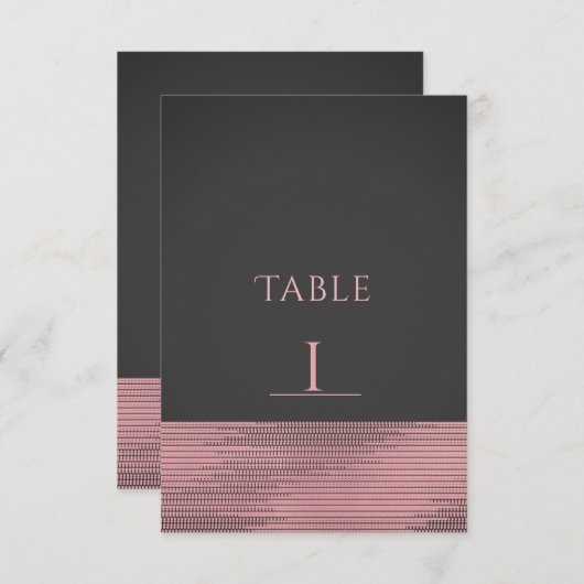 Numéro de table chic moderne rose et gris avec seq (Devant / Derrière)