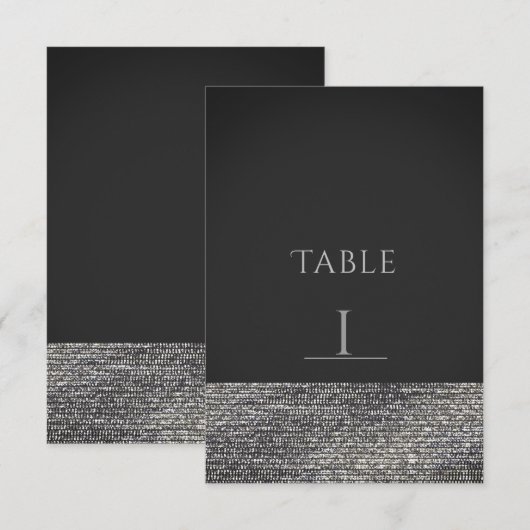 Numéro de table chic paillettes glamour moderne Si (Devant / Derrière)
