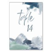 Numéro De Table Chic Pale Dusty Bleu Abstrait Brushstrokies (Dos)