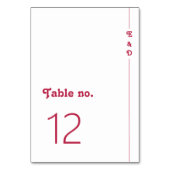 Numéro De Table Chic Retro Été rose Chaud Mariage Monogramme (Dos)
