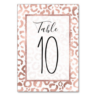 Numéro De Table Chic Rose Gold Leopard Cheetah Poster de animal