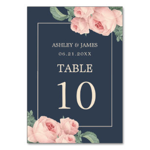 Numéro De Table Chic rose rose rose rose foncé Mariage