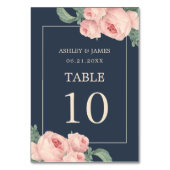 Numéro De Table Chic rose rose rose rose foncé Mariage (Dos)