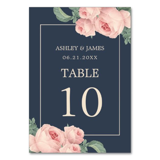 Numéro De Table Chic rose rose rose rose foncé Mariage (Par défaut)