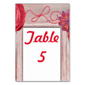 Numéro De Table Chic Rouge Rustique (Dos)