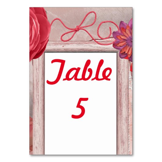 Numéro De Table Chic Rouge Rustique (Par défaut)