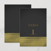 Numéro de table chic séquence moderne or mat (Devant / Derrière)