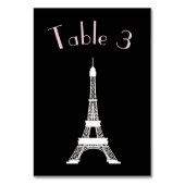 Numéro De Table Chic Tour Eiffel noir et blanc (Dos)