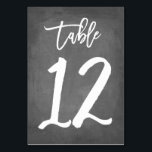Numéro de table Chic Typography Chalkboard | Table<br><div class="desc">Contactez-moi pour des numéros de table supplémentaires ou des couleurs personnalisées.</div>